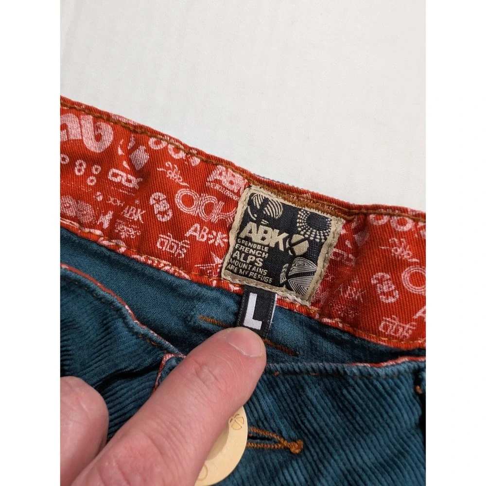 ABK Urban Yoda Velvet Pants‎ Mens Large Blue Corduroy Outdoors Petrol Marine